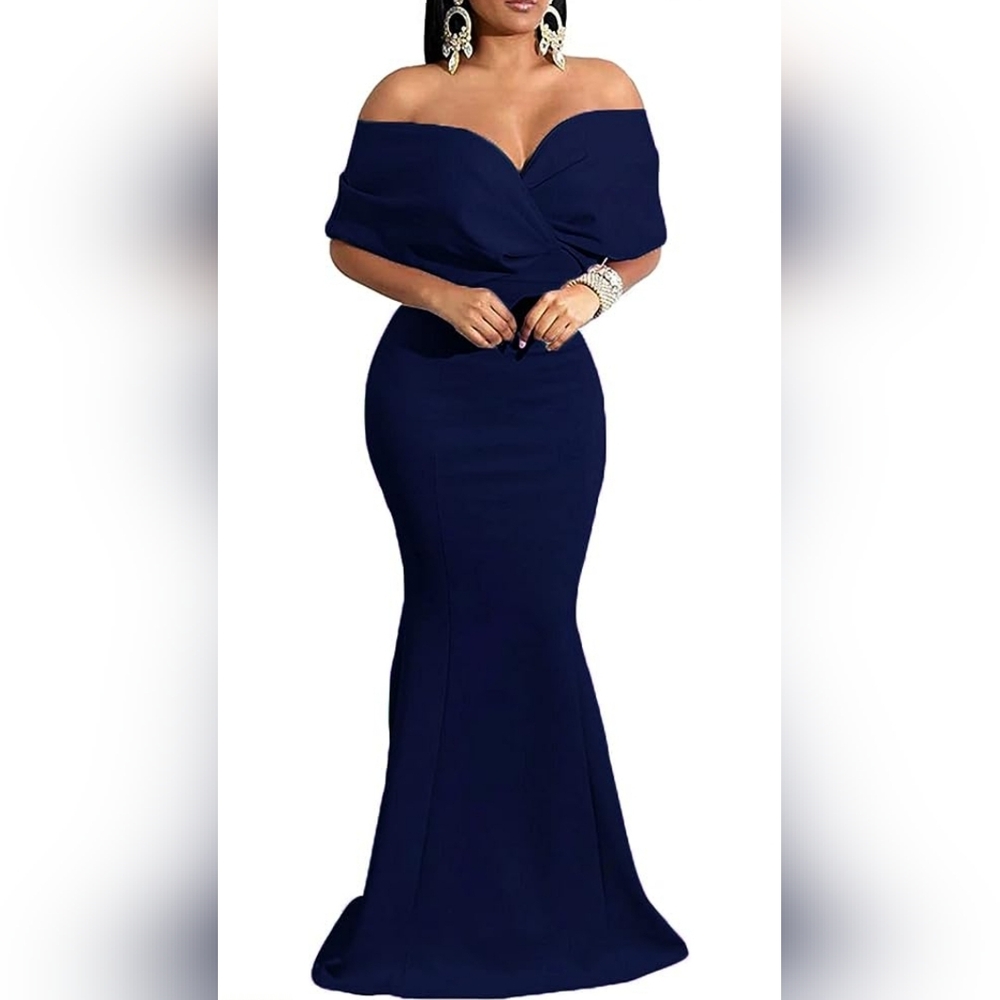 Deep V Neck Floor Length Dress